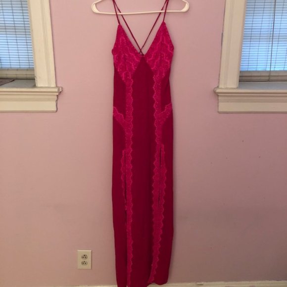 For Love & Lemons Fuschia Lace Slip Maxi EUC - Picture 2 of 8